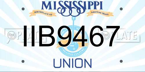 IIB9467 Mississippi License Plate