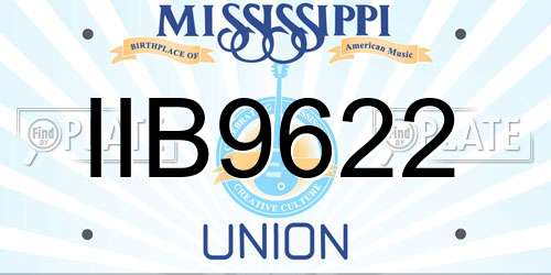 IIB9622 Mississippi License Plate