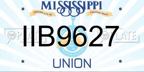 IIB9627 Mississippi License Plate