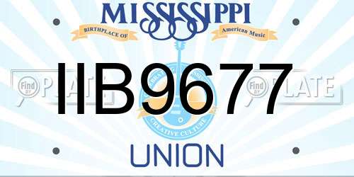 IIB9677 Mississippi License Plate