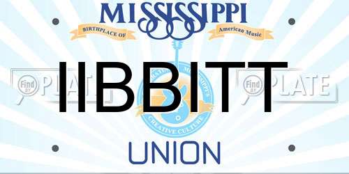 IIBBITT Mississippi License Plate