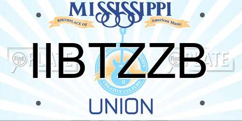 IIBTZZB Mississippi License Plate