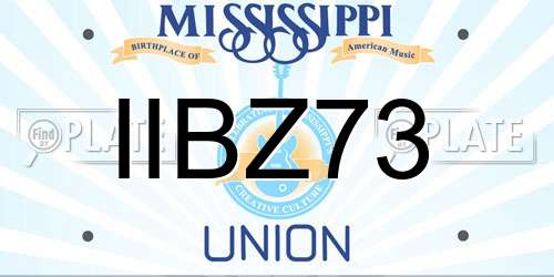 IIBZ73 Mississippi License Plate
