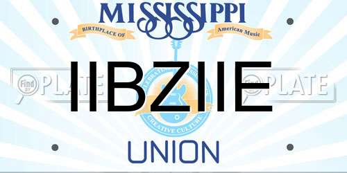 IIBZIIE Mississippi License Plate