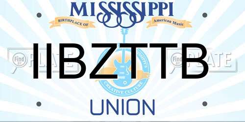 IIBZTTB Mississippi License Plate