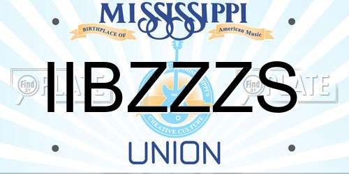 IIBZZZS Mississippi License Plate