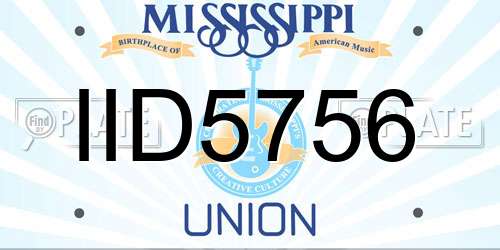 IID5756 Mississippi License Plate