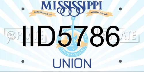 IID5786 Mississippi License Plate