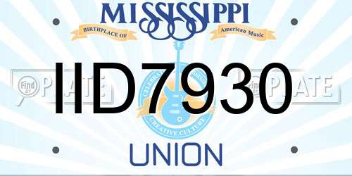 IID7930 Mississippi License Plate