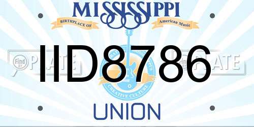 IID8786 Mississippi License Plate