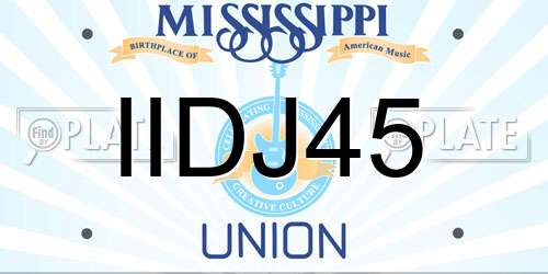 IIDJ45 Mississippi License Plate