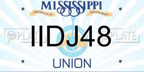IIDJ48 Mississippi License Plate