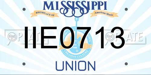 IIE0713 Mississippi License Plate