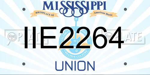 IIE2264 Mississippi License Plate