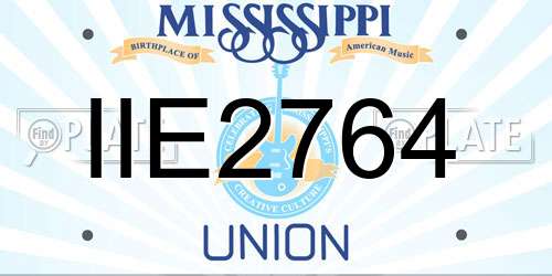 IIE2764 Mississippi License Plate