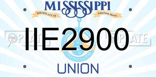 IIE2900 Mississippi License Plate