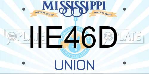 IIE46D Mississippi License Plate