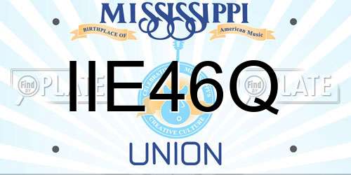 IIE46Q Mississippi License Plate