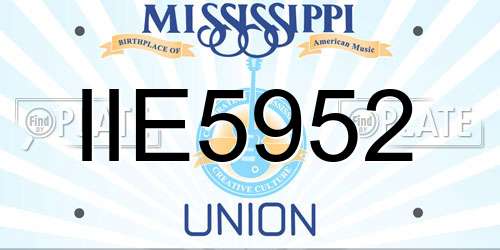 IIE5952 Mississippi License Plate