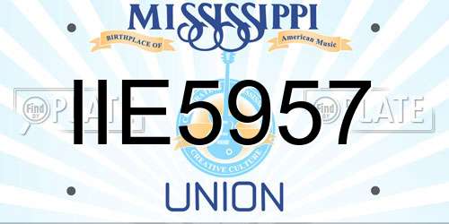 IIE5957 Mississippi License Plate