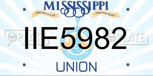 IIE5982 Mississippi License Plate