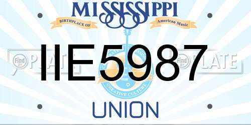 IIE5987 Mississippi License Plate