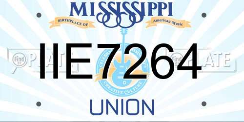 IIE7264 Mississippi License Plate