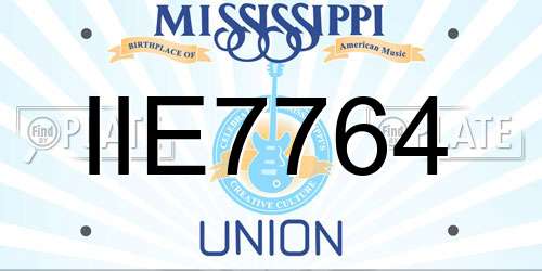 IIE7764 Mississippi License Plate
