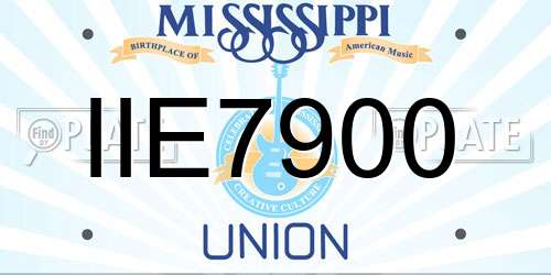 IIE7900 Mississippi License Plate