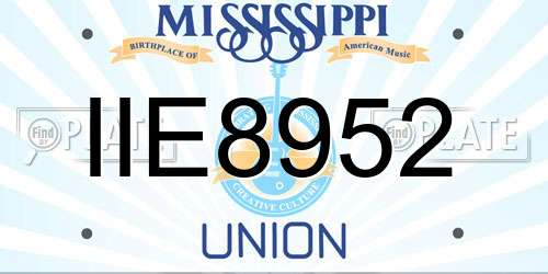 IIE8952 Mississippi License Plate