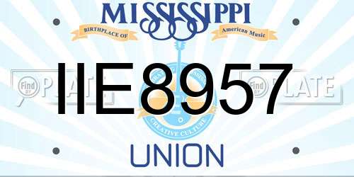IIE8957 Mississippi License Plate