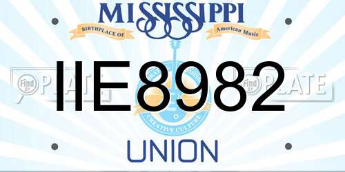 IIE8982 Mississippi License Plate