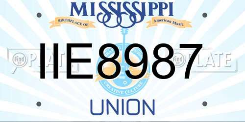 IIE8987 Mississippi License Plate