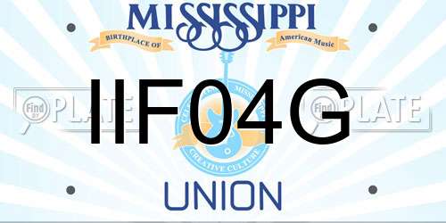 IIF04G Mississippi License Plate