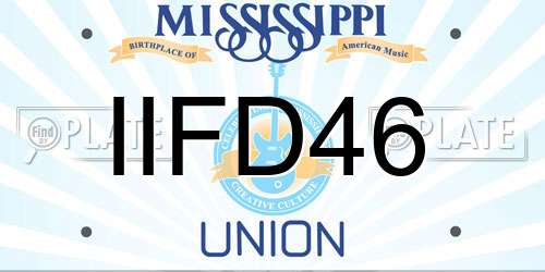 IIFD46 Mississippi License Plate