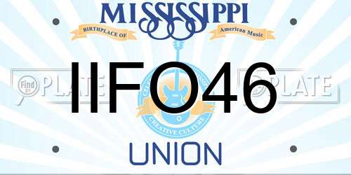 IIFO46 Mississippi License Plate