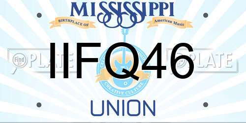 IIFQ46 Mississippi License Plate
