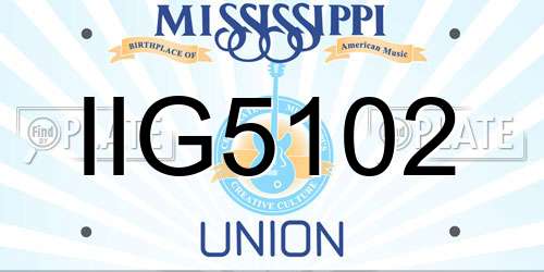 IIG5102 Mississippi License Plate