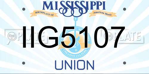 IIG5107 Mississippi License Plate