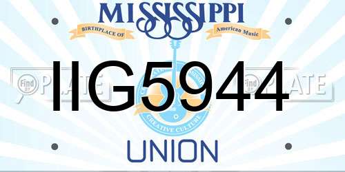 IIG5944 Mississippi License Plate