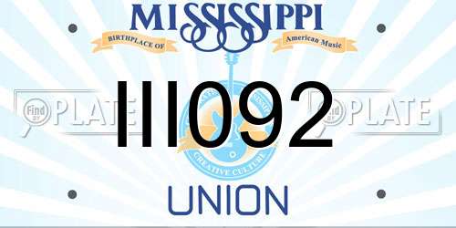 III092 Mississippi License Plate