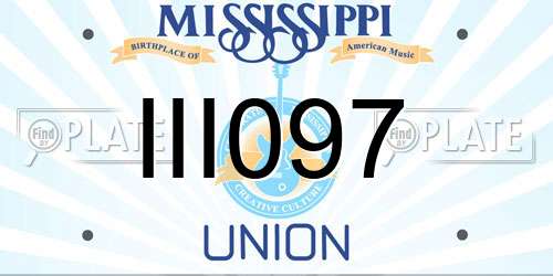 III097 Mississippi License Plate