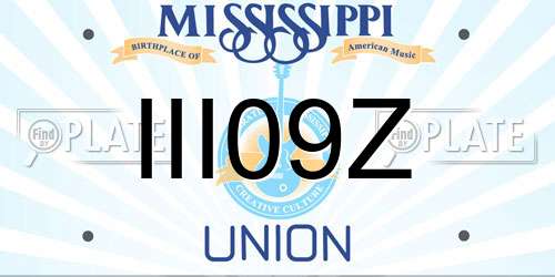 III09Z Mississippi License Plate