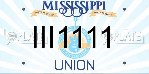 III1111 Mississippi License Plate
