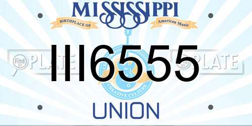 III6555 Mississippi License Plate