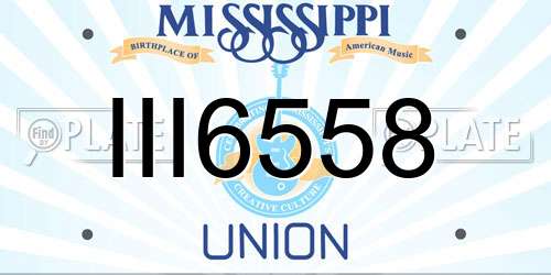 III6558 Mississippi License Plate