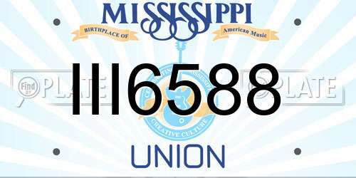 III6588 Mississippi License Plate