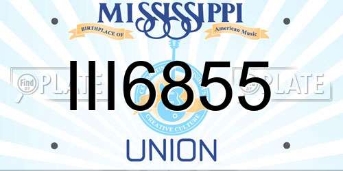 III6855 Mississippi License Plate
