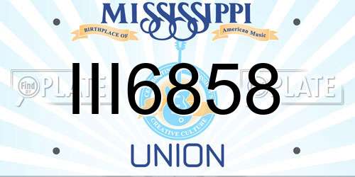 III6858 Mississippi License Plate