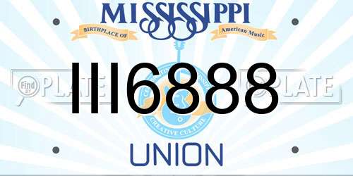 III6888 Mississippi License Plate